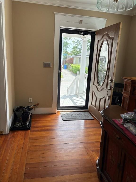 15 Villa Ave, Cranston, RI 02905 - entrance foyer with crown molding and light wood-type flooring