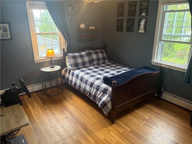 13 S Hillview Dr, Narragansett, RI 02882 - bedroom featuring wood finished floors and a baseboard heating unit
