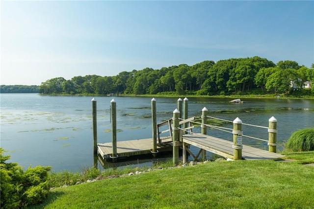 137 Congdon Ave, North Kingstown, RI 02852 - dock area featuring a water view and a view of trees