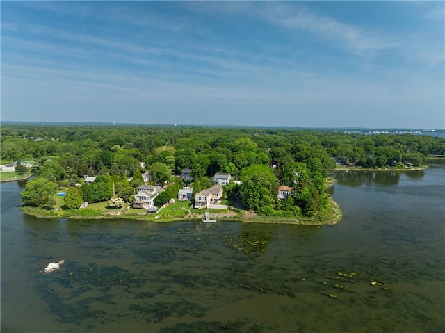 137 Congdon Ave, North Kingstown, RI 02852 - aerial view of property and surrounding area with a forest and a large body of water