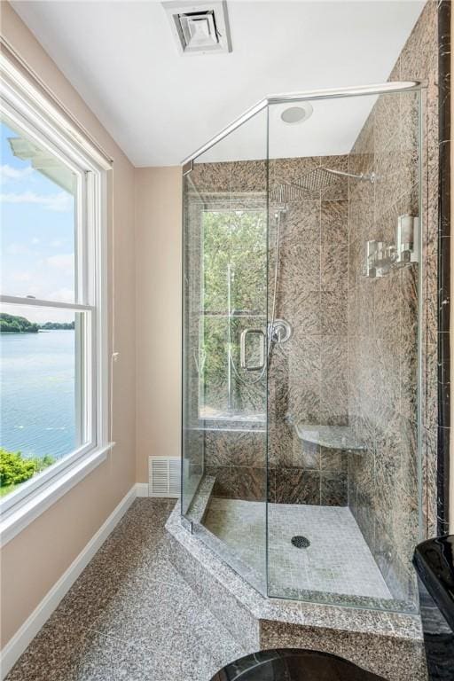 137 Congdon Ave, North Kingstown, RI 02852 - bathroom featuring a stall shower and a water view