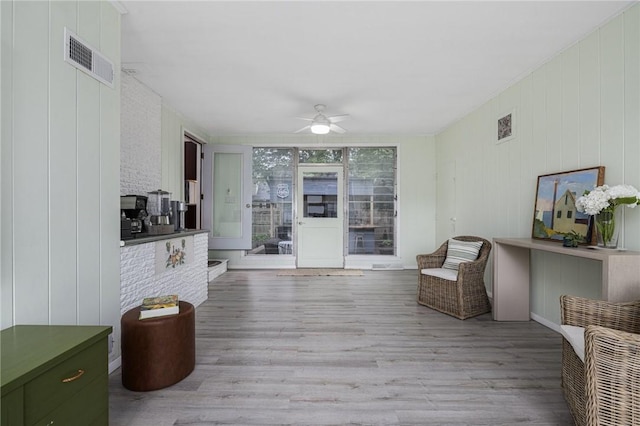 14 Twin Oak Dr, Warwick, RI 02889 - living area featuring a ceiling fan and wood finished floors