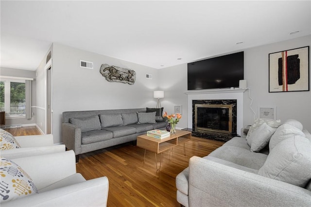 14 Twin Oak Dr, Warwick, RI 02889 - living room featuring wood finished floors and a high end fireplace