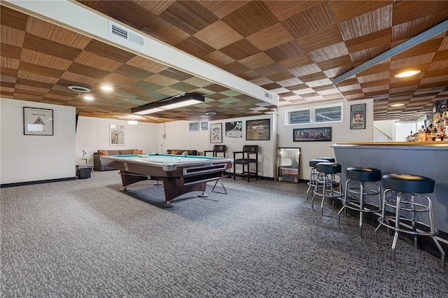 14 Twin Oak Dr, Warwick, RI 02889 - game room with pool table and carpet floors