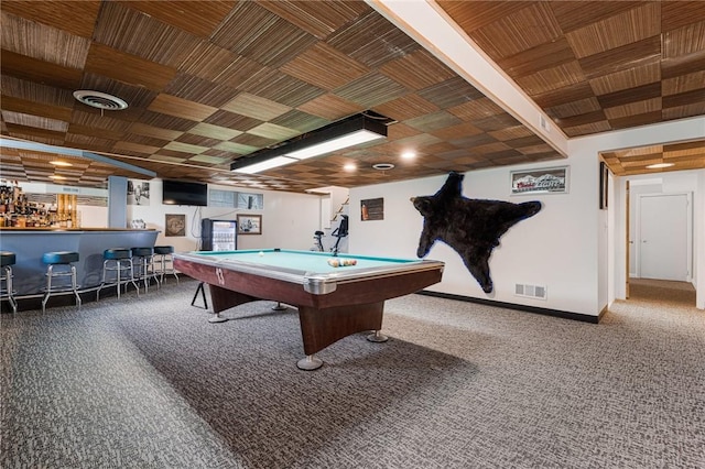 14 Twin Oak Dr, Warwick, RI 02889 - recreation room with a dry bar, carpet floors, and pool table