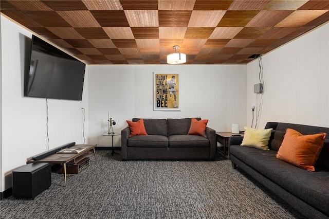 14 Twin Oak Dr, Warwick, RI 02889 - carpeted living area featuring wooden ceiling