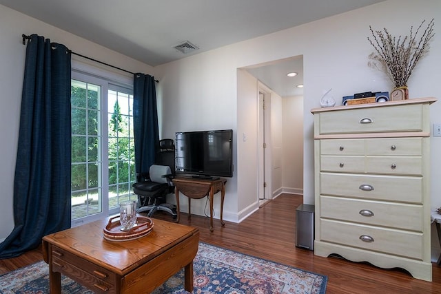 223 Corey Ln, Middletown, RI 02842 - living room featuring dark wood finished floors and baseboards