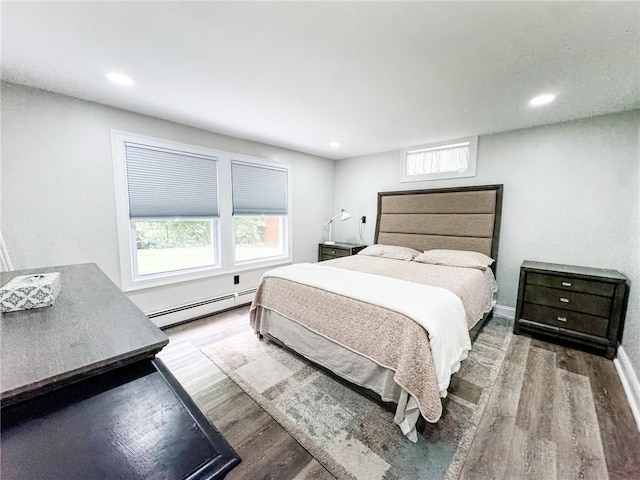 1 Sharp St, Coventry, RI 02816 - bedroom with a baseboard radiator, wood finished floors, and recessed lighting