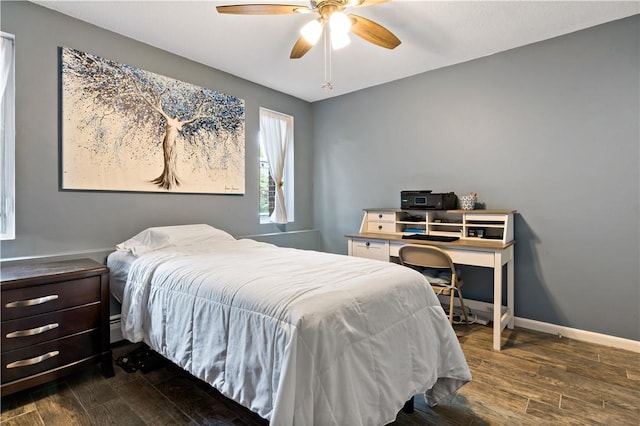 3940 Post Rd Unit 30, Warwick, RI 02886 - bedroom featuring wood finished floors, a ceiling fan, and baseboards