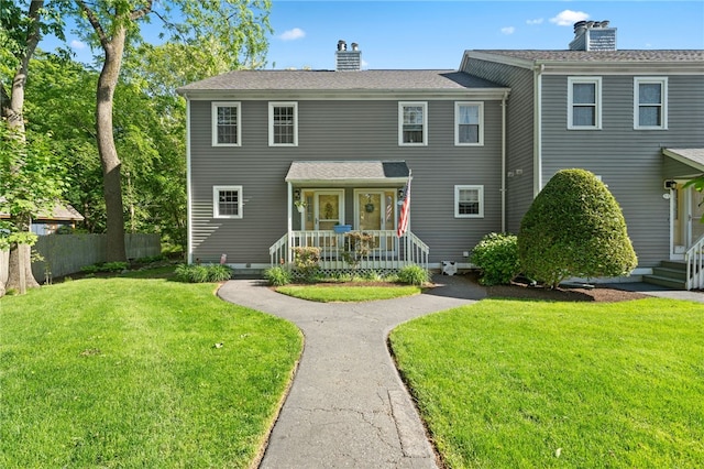 99 Post Rd Unit F1, Warwick, RI 02888 - view of front of home featuring a chimney and covered porch