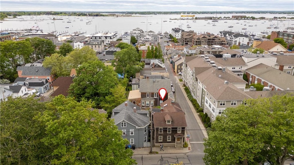 325 Spring St, Newport, RI 02840 - aerial perspective of suburban area with a nearby body of water