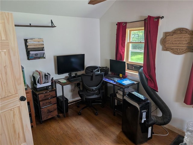 94 Mount Pleasant Rd, North Smithfield, RI 02896 - office area with wood finished floors and lofted ceiling