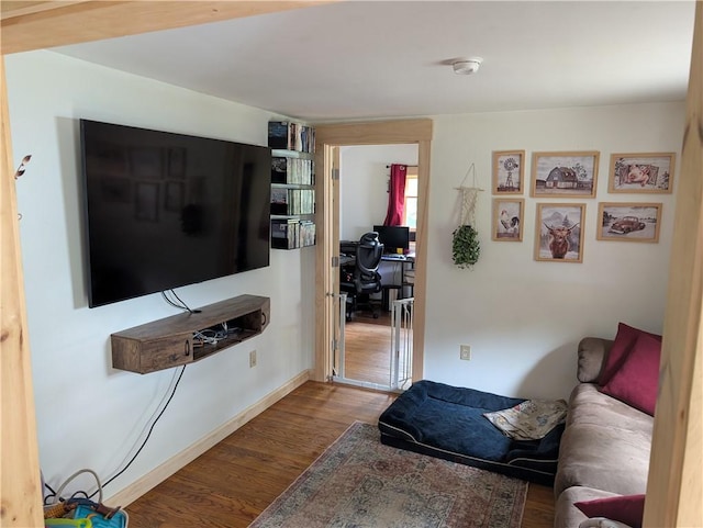 94 Mount Pleasant Rd, North Smithfield, RI 02896 - living area featuring wood finished floors and an office area