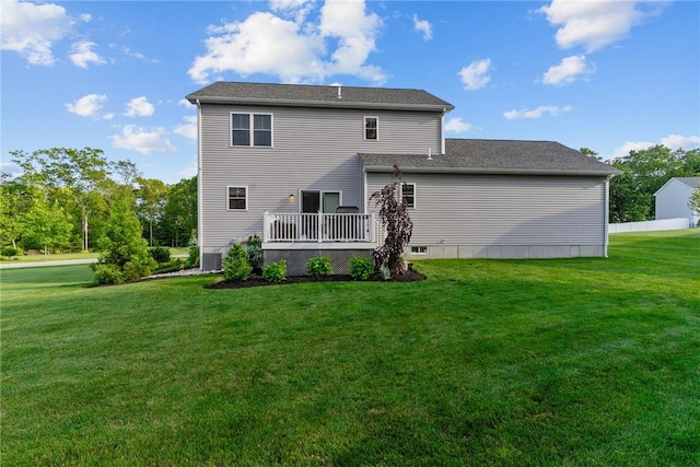 25 Ironwood Dr, Coventry, RI 02816 - back of house featuring a lawn, central AC, and a wooden deck