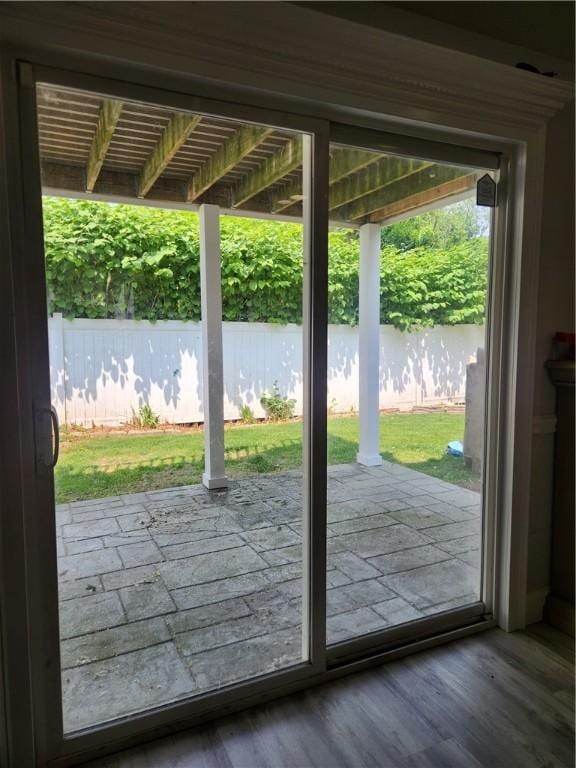 49 Wine St, Cranston, RI 02920 - doorway to outside with wood finished floors
