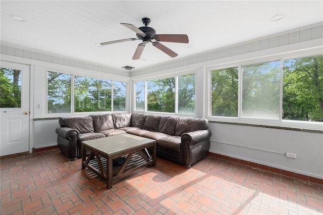 2 Carvin Ct, Warwick, RI 02886 - sunroom / solarium featuring brick flooring and baseboards