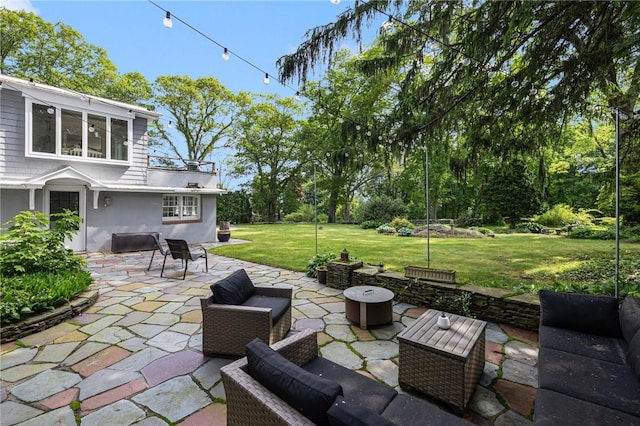 2 Carvin Ct, Warwick, RI 02886 - view of patio with an outdoor living space with a fire pit