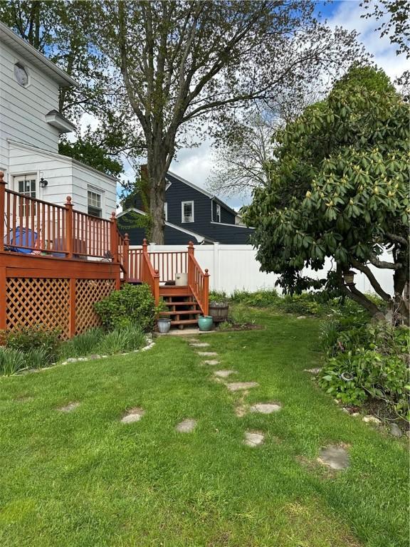 53 Wampanoag Trl, East Providence, RI 02915 - view of yard with a deck