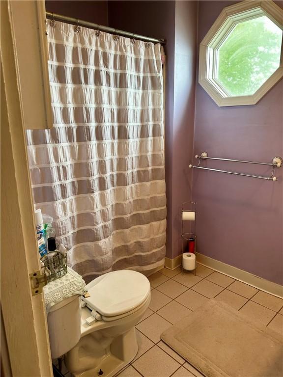 53 Wampanoag Trl, East Providence, RI 02915 - bathroom with tile patterned floors and curtained shower