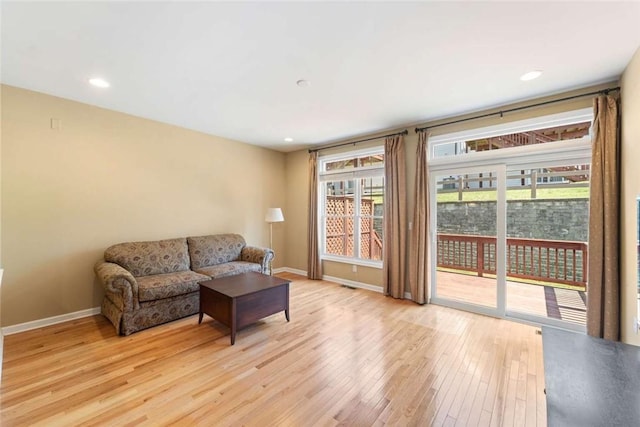 156 Hampton Way S, Kingstown, RI 02879 - living area with light wood finished floors, baseboards, and recessed lighting