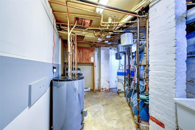384 Benefit St Unit 2, Providence, RI 02903 - unfinished basement featuring water heater and a heating unit