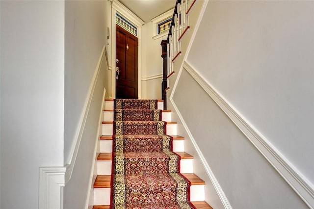 384 Benefit St Unit 2, Providence, RI 02903 - stairway with wood finished floors