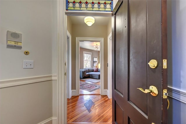 384 Benefit St Unit 2, Providence, RI 02903 - corridor with light wood-type flooring and baseboards