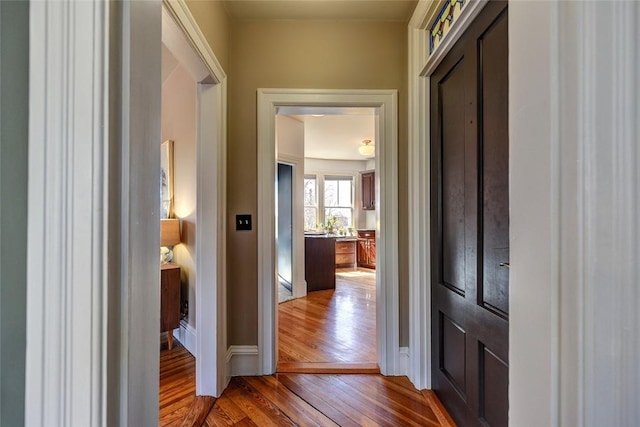 384 Benefit St Unit 2, Providence, RI 02903 - corridor featuring hardwood / wood-style flooring and baseboards