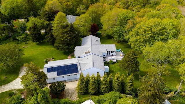 22 Pond View Dr, Little Compton, RI 02837 - view from above of property with a heavily wooded area