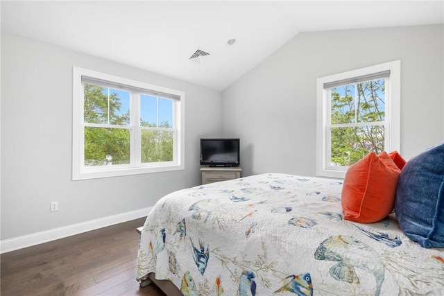 36 Wanda St, Narragansett, RI 02882 - bedroom featuring dark wood finished floors, lofted ceiling, and baseboards
