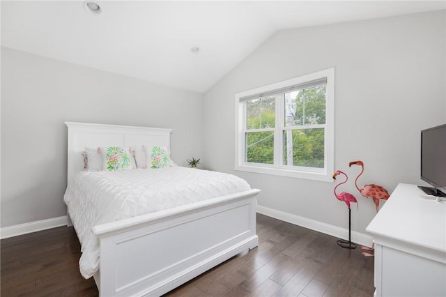 36 Wanda St, Narragansett, RI 02882 - bedroom featuring dark wood-style flooring, vaulted ceiling, baseboards, and recessed lighting