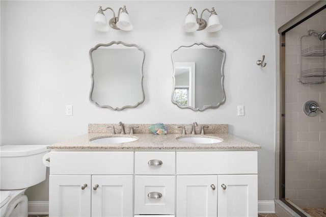 36 Wanda St, Narragansett, RI 02882 - full bath with a shower stall, double vanity, and toilet