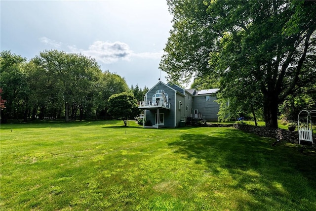 48 Wright Ln, Jamestown, RI 02835 - view of grassy yard featuring a deck