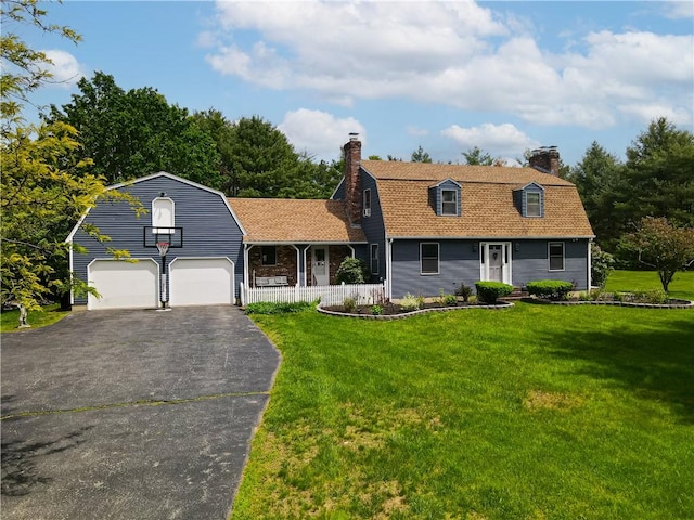 850 Black Plain Rd, North Smithfield, RI 02896 - dutch colonial with a gambrel roof, a front lawn, driveway, and a chimney