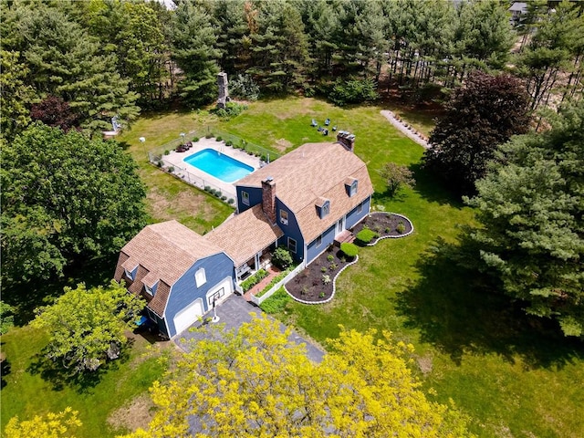 850 Black Plain Rd, North Smithfield, RI 02896 - view from above of property with a pool area