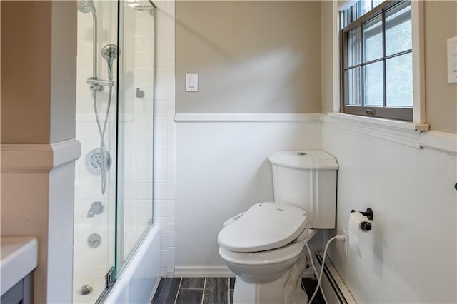 850 Black Plain Rd, North Smithfield, RI 02896 - bathroom featuring toilet and enclosed tub / shower combo