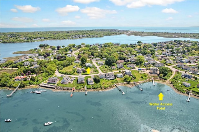 6 Dolphin Rd, Narragansett, RI 02882 - aerial view of residential area featuring a nearby body of water