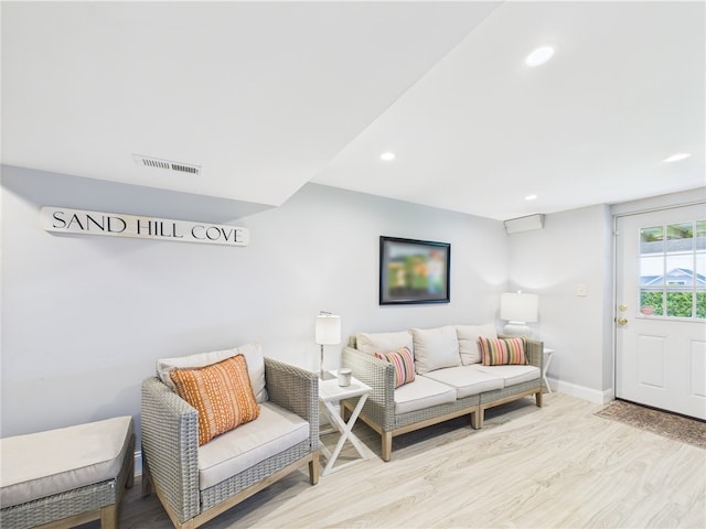6 Dolphin Rd, Narragansett, RI 02882 - living room featuring wood finished floors, baseboards, and recessed lighting