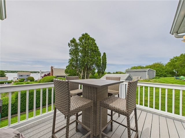 6 Dolphin Rd, Narragansett, RI 02882 - wooden terrace featuring a lawn and outdoor dining area