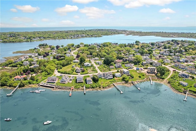 6 Dolphin Rd, Narragansett, RI 02882 - aerial perspective of suburban area with a nearby body of water