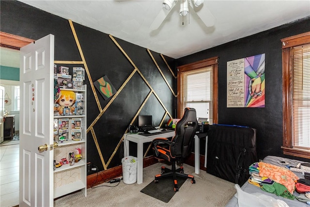 412 E Ave, Pawtucket, RI 02860 - office featuring ceiling fan and plenty of natural light