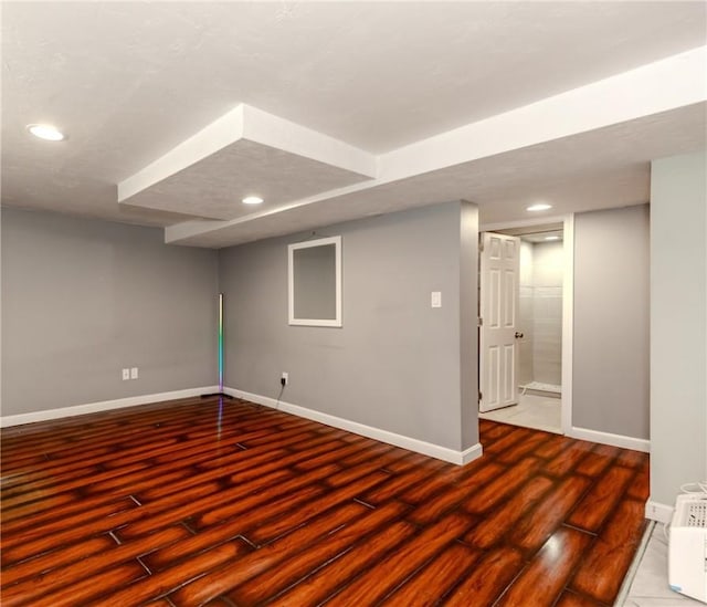 412 E Ave, Pawtucket, RI 02860 - finished basement featuring baseboards, wood finished floors, and recessed lighting