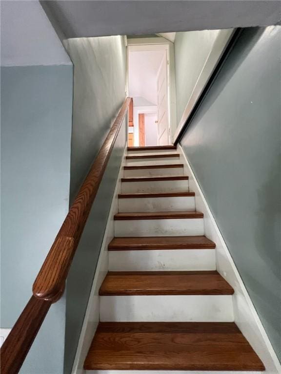 3506 Kingstown Rd, South Kingstown, RI 02892 - staircase featuring wood finished floors