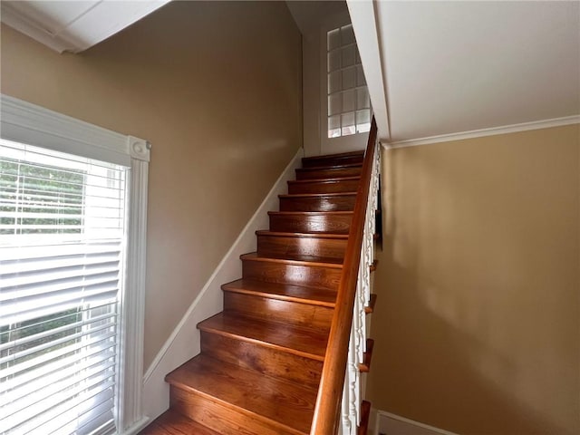 3506 Kingstown Rd, South Kingstown, RI 02892 - stairway featuring ornamental molding