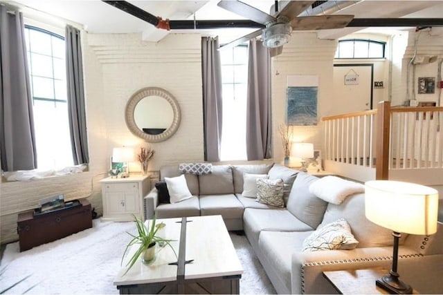 28 Bayley St N Unit 107, Pawtucket, RI 02860 - living room featuring ceiling fan and healthy amount of natural light