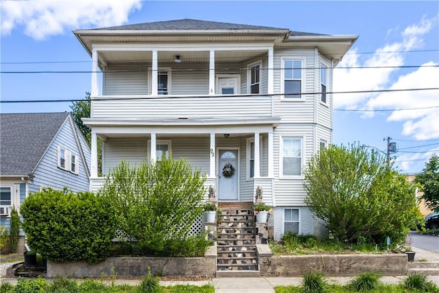 93 Naples Ave, Providence, RI 02908 - view of front of home featuring a balcony and a porch