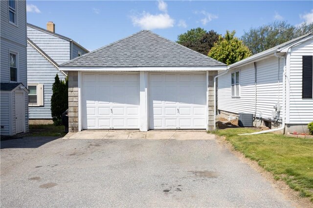 93 Naples Ave, Providence, RI 02908 - detached garage featuring central AC unit