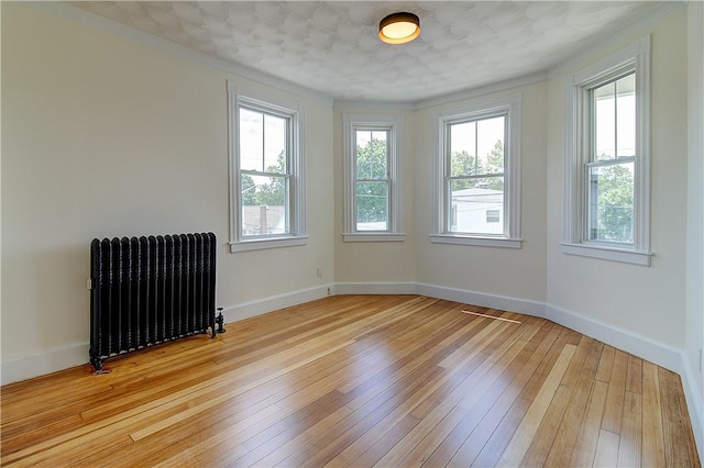 93 Naples Ave, Providence, RI 02908 - unfurnished room with radiator heating unit, light wood-style flooring, and baseboards