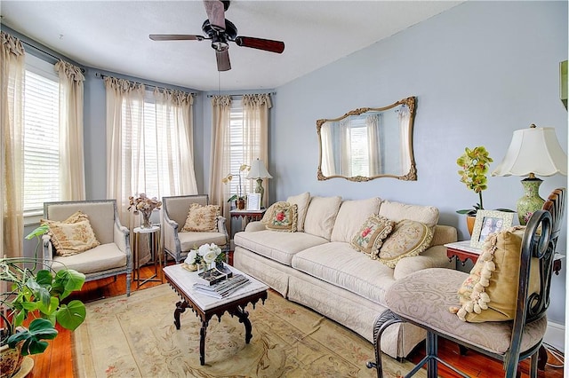 93 Naples Ave, Providence, RI 02908 - living area featuring ceiling fan and wood finished floors