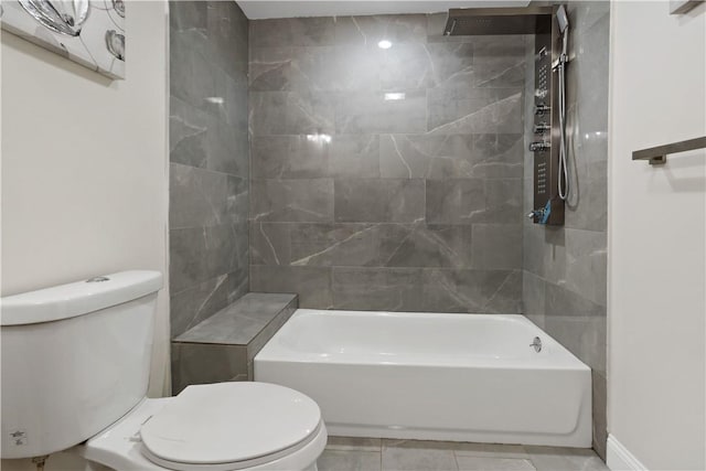 1300 Wallum Lake Rd, Burrillville, RI 02859 - bathroom featuring toilet, tile patterned flooring, and shower / bathtub combination